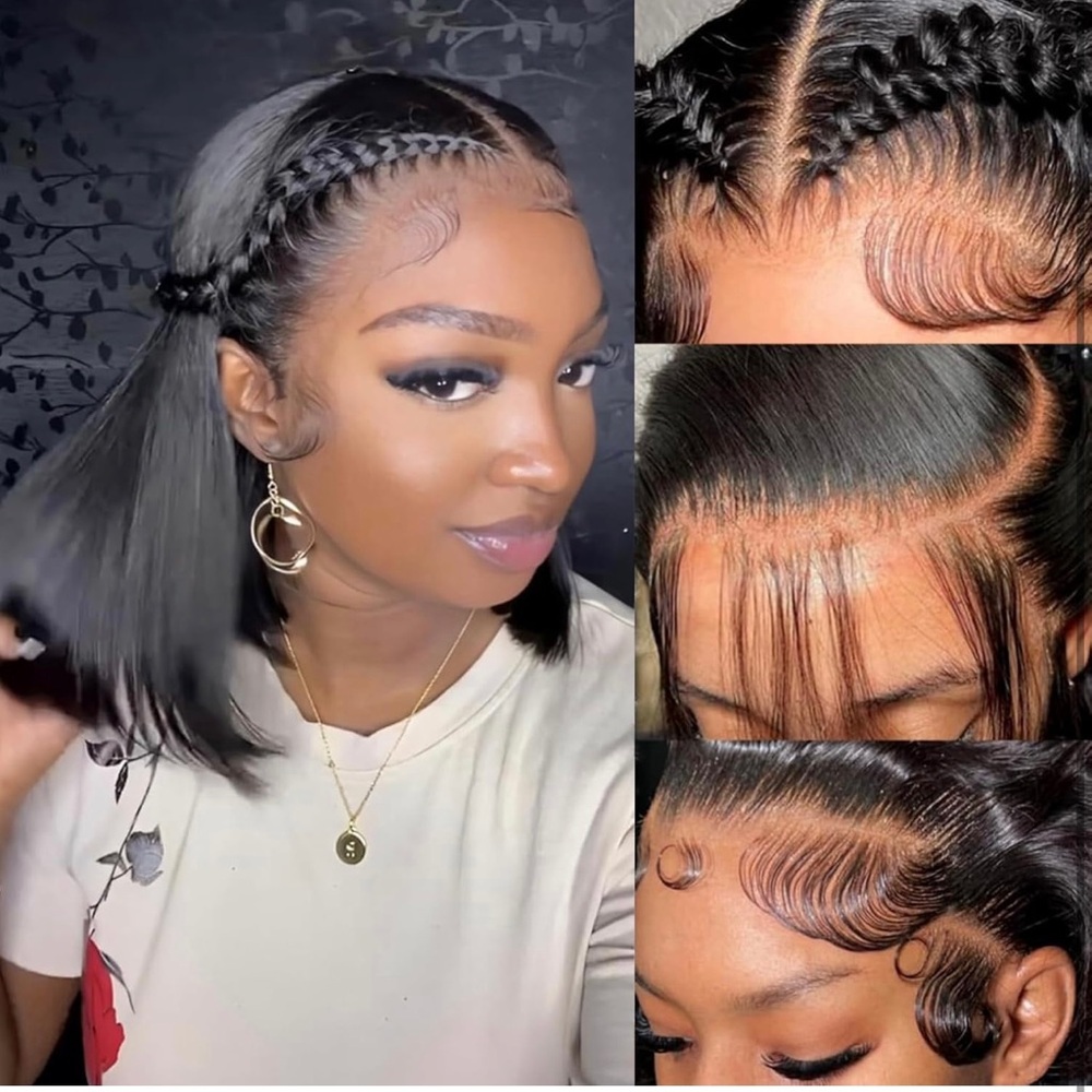 10 Inch Glueless Bob Wig Human Hair Pre Plucked